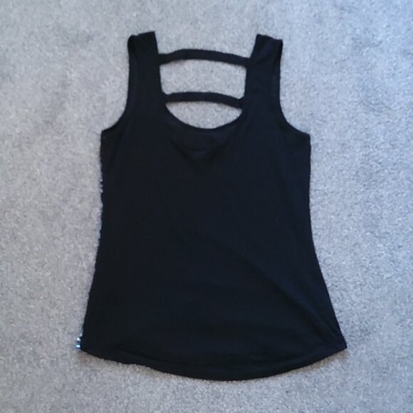 VANITY BLUE SEQUIN TANK TOP - Picture 2 of 2